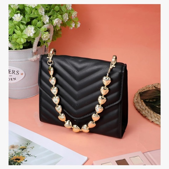 🆕 Heart Purse Chain Charms Metal Shoulder Crossbody Bags Charm Chains - Picture 4 of 7